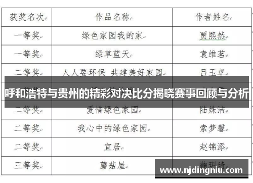 呼和浩特与贵州的精彩对决比分揭晓赛事回顾与分析